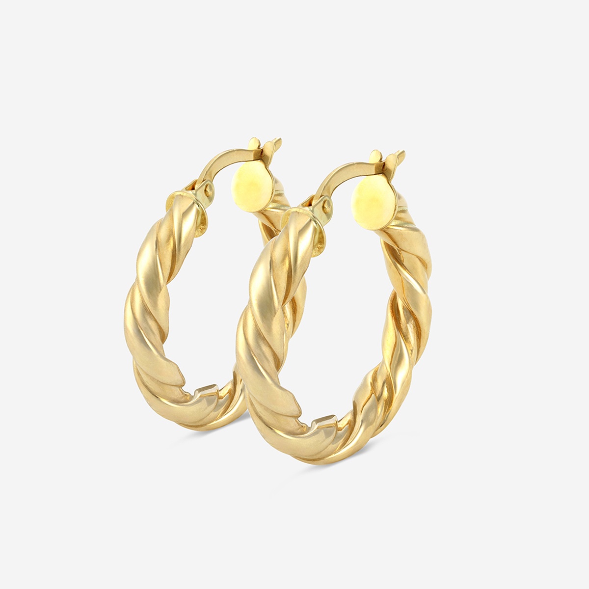 Additional Image 1 for  Twisted Round Hoop Earrings - 15mm Diameter