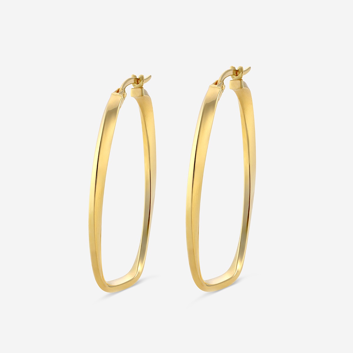 Additional Image 1 for  Self Twist Rectangle Hoop Earrings