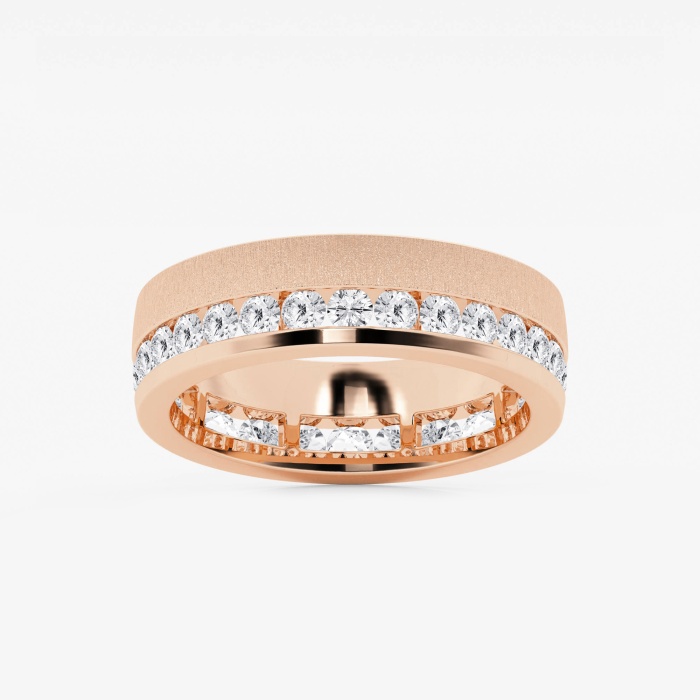 2 ctw Round Lab Grown Diamond Men\'s Eternity Band with Satin Finish - 6.6mm Width